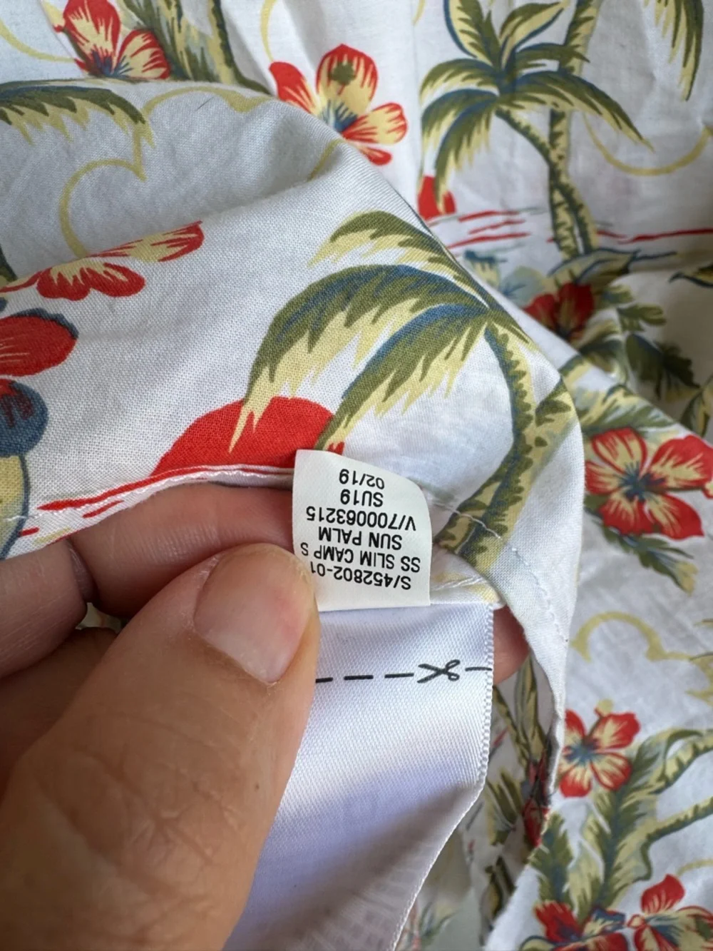 Banana Republic White Short-Sleeve Tropical Print Button-Down Shirt size S